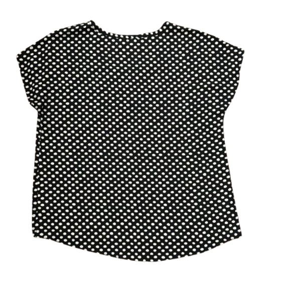 everleigh Women' Medium Black & White Polka Dot Pullover Short Sleeve Blouse Top - Picture 6 of 11